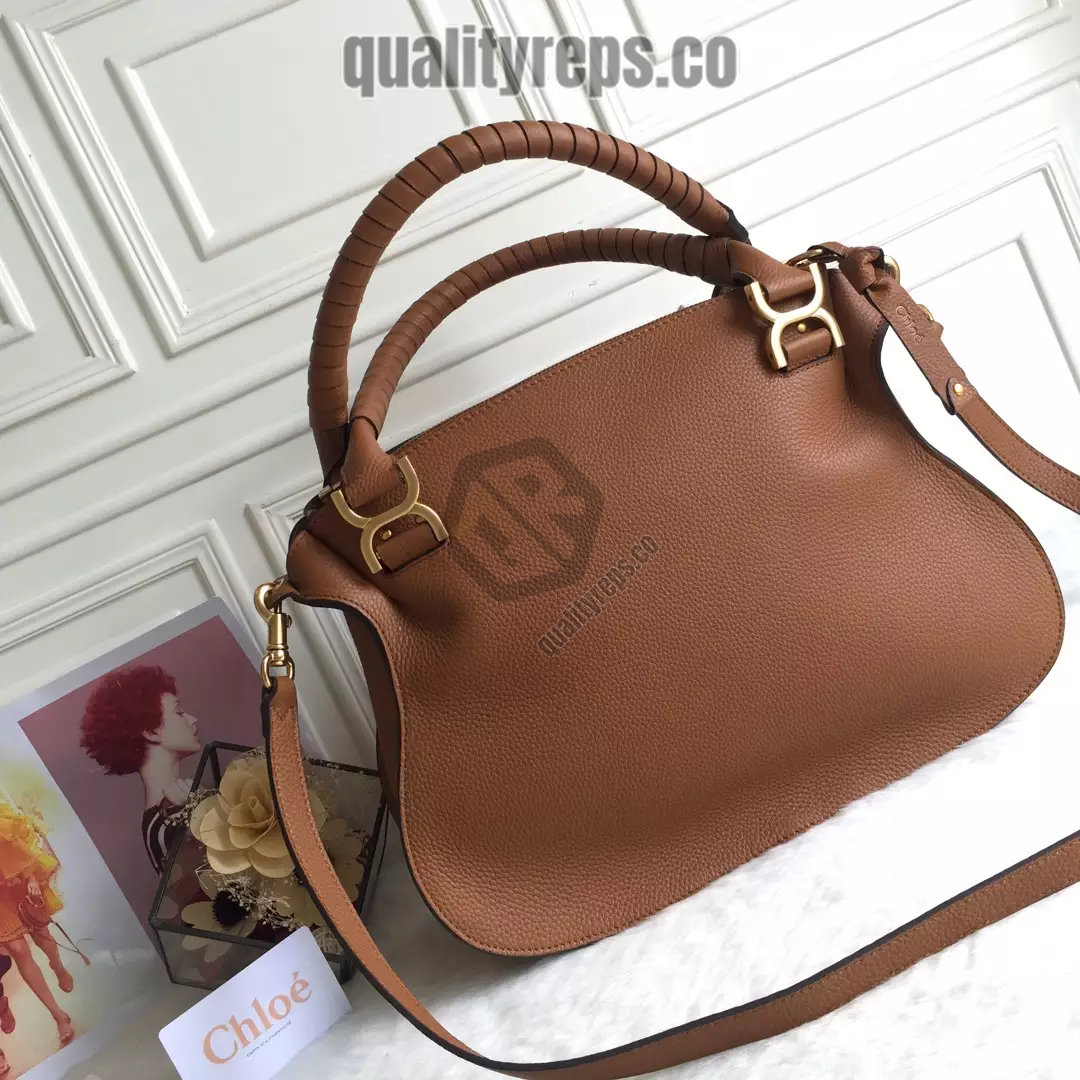 Chloé Marcie Tan Double Carry Bag 4
