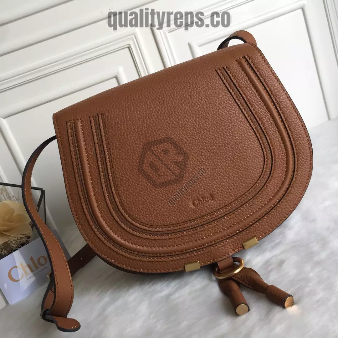 Chloé Marcie Tan Medium Saddle Bag 3
