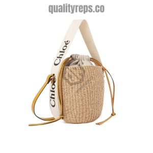 Chloé Small Woody Basket in White/Yellow Quality Reps