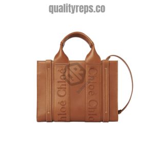 Chloé Small Woody Tote Bag Smooth Calfskin With Logo MB014 Quality Reps