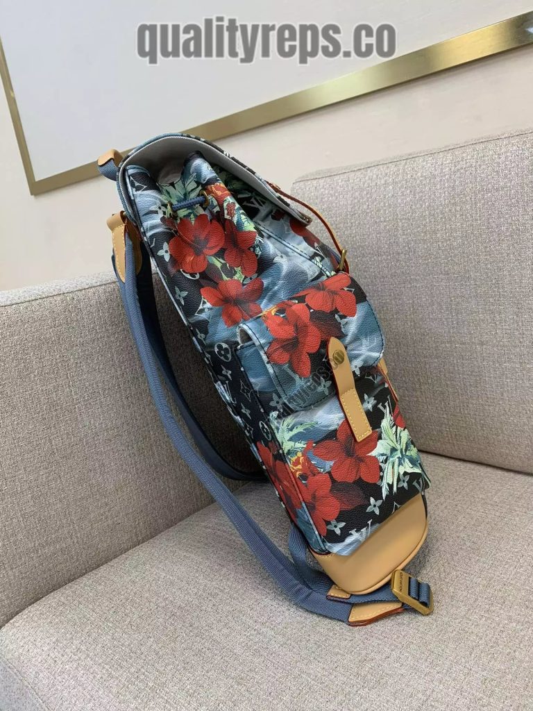 Christopher MM Backpack Navy Blue Monogram Surfin’ Canvas 3