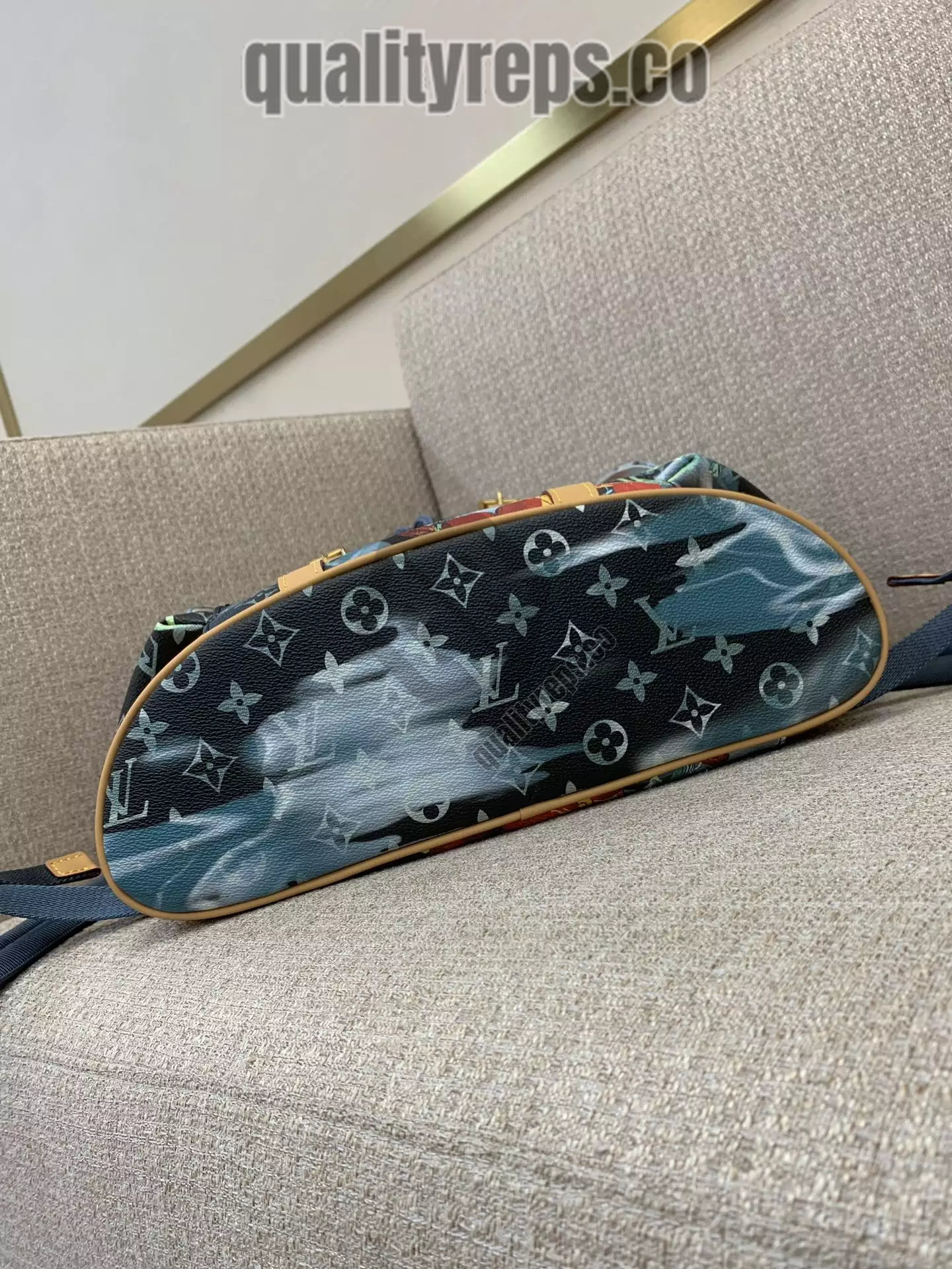 Christopher MM Backpack Navy Blue Monogram Surfin’ Canvas 4