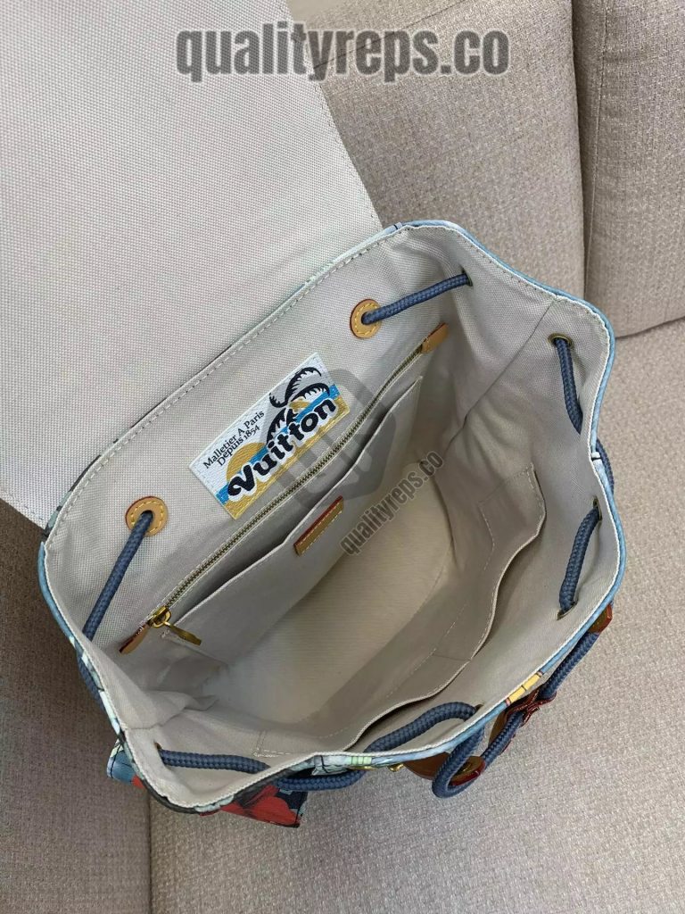 Christopher MM Backpack Navy Blue Monogram Surfin’ Canvas 7