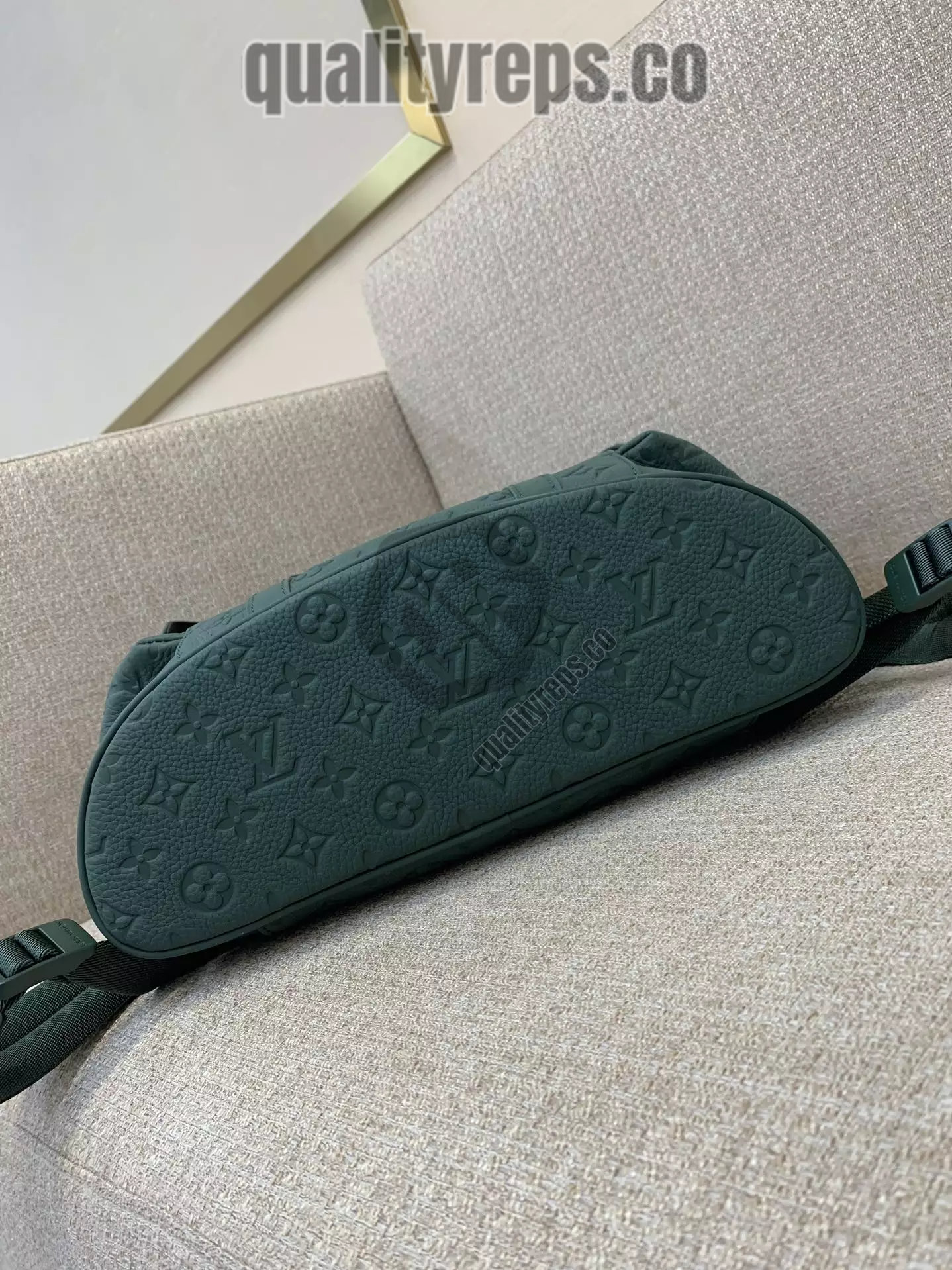 Christopher MM Backpack Taurillon Monogram Forest Green Leather Quality Reps - Image 5