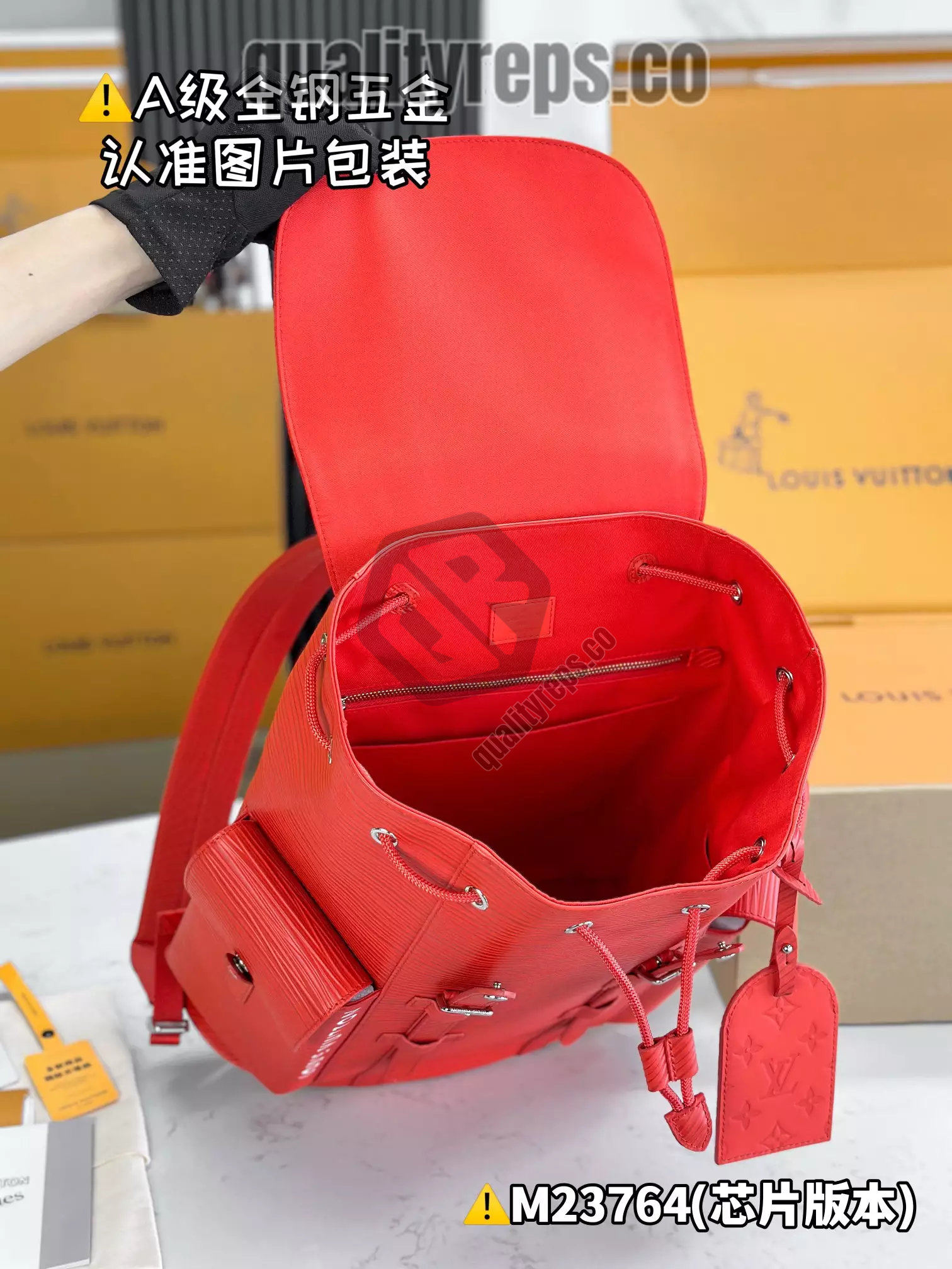 Christopher MM Backpack Vermillion Red Epi XL Grained Leather Quality Reps - Image 10