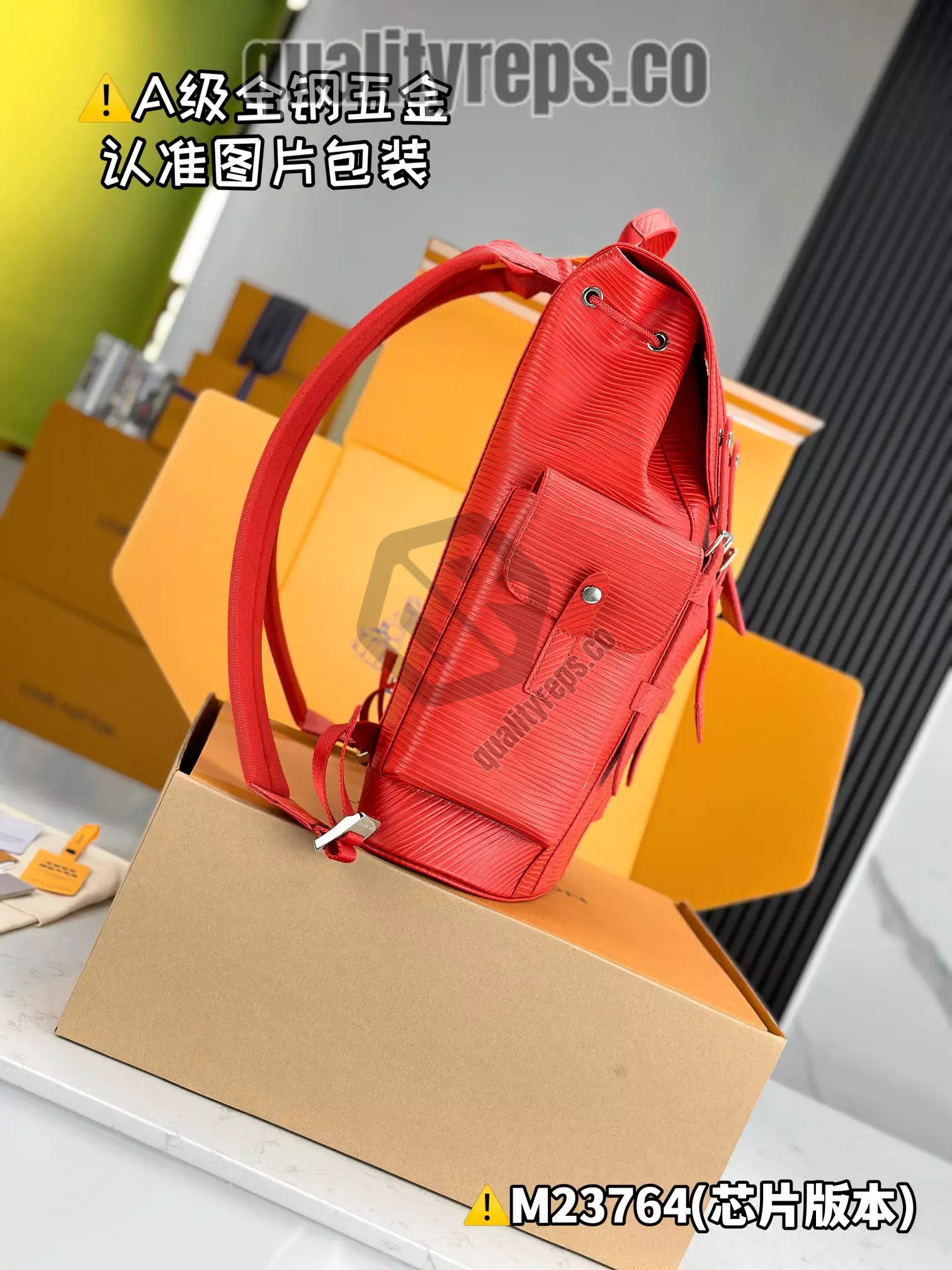 Christopher MM Backpack Vermillion Red Epi XL Grained Leather Quality Reps - Image 5