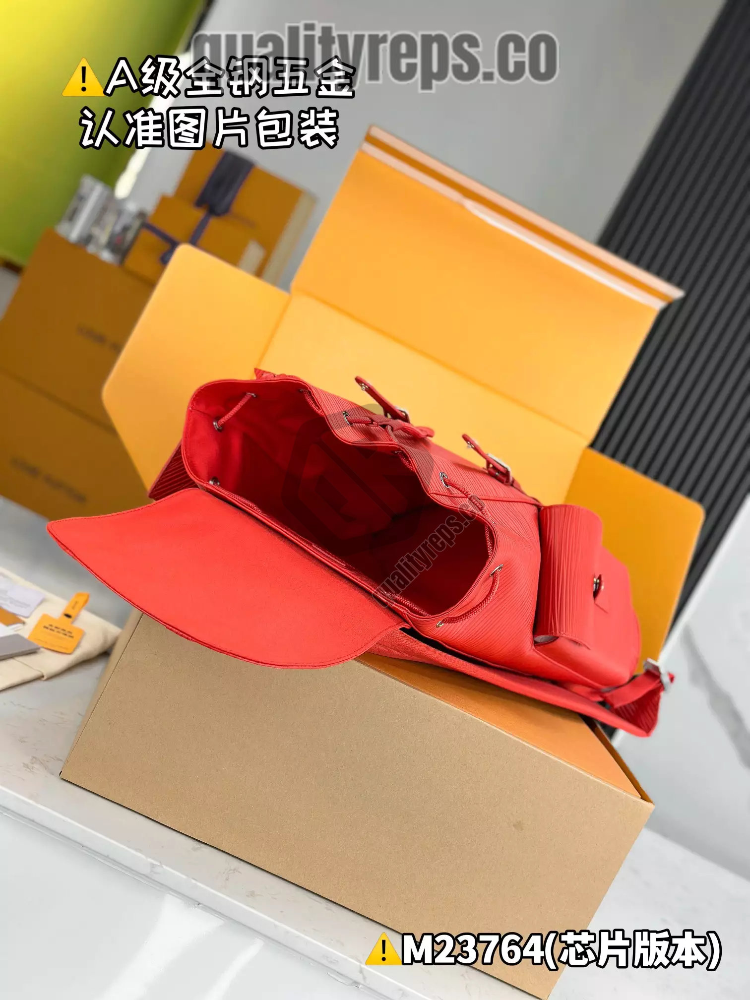 Christopher MM Backpack Vermillion Red Epi XL Grained Leather Quality Reps - Image 9