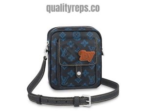 Christopher Wearable Wallet Blue Monogram Coated Canvas LB022 Quality Reps