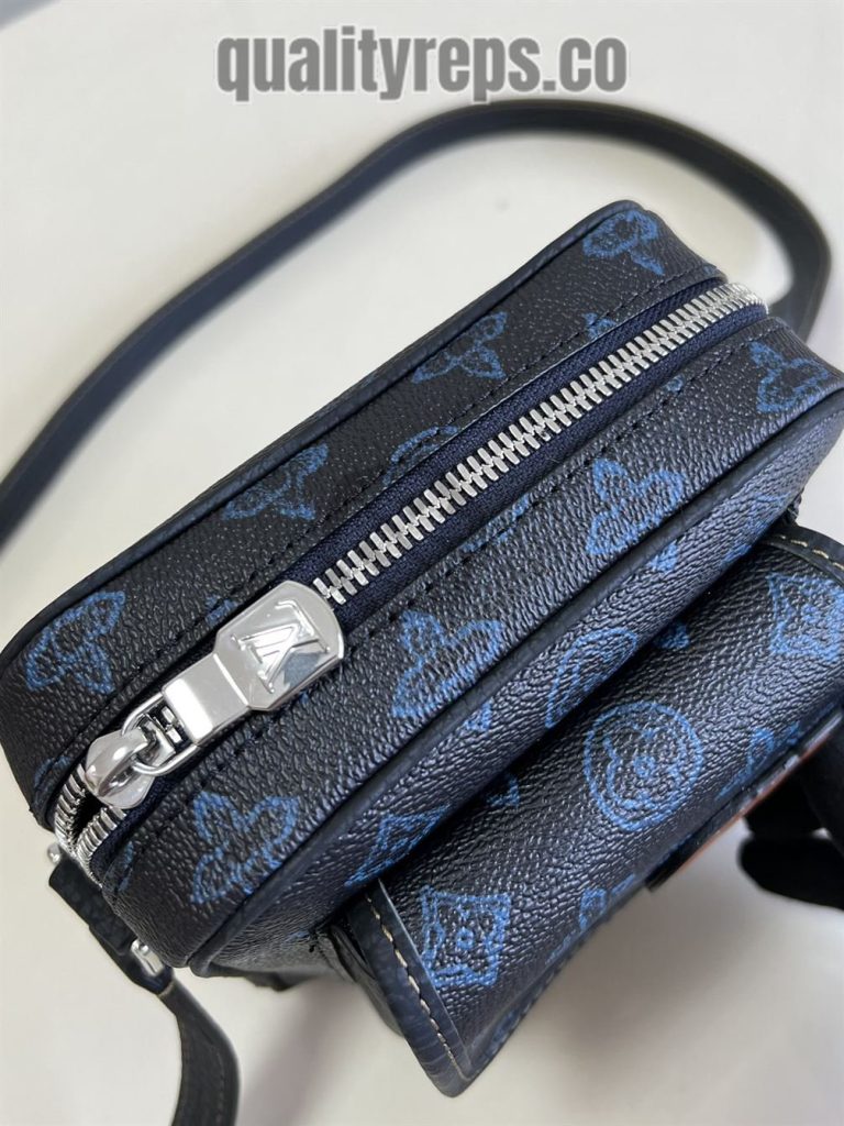 Christopher Wearable Wallet Blue Monogram Coated Canvas LB022 Quality Reps