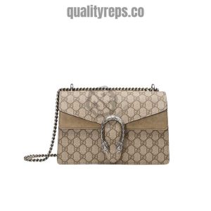 Gucci Dionysus GG Small Shoulder Bag with Taupe Suede Detail GB170 Quality Reps