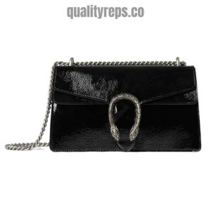 Gucci Dionysus Small Shoulder Bag Black Patent Leather Quality Reps