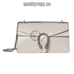 Gucci Dionysus Small Shoulder Bag in Light Grey Patent Leather Quality Reps