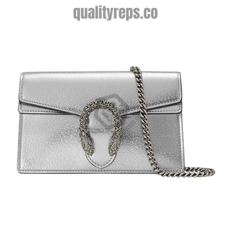 Dionysus Super Mini Bag Silver Lam Leather GB047 Quality Reps