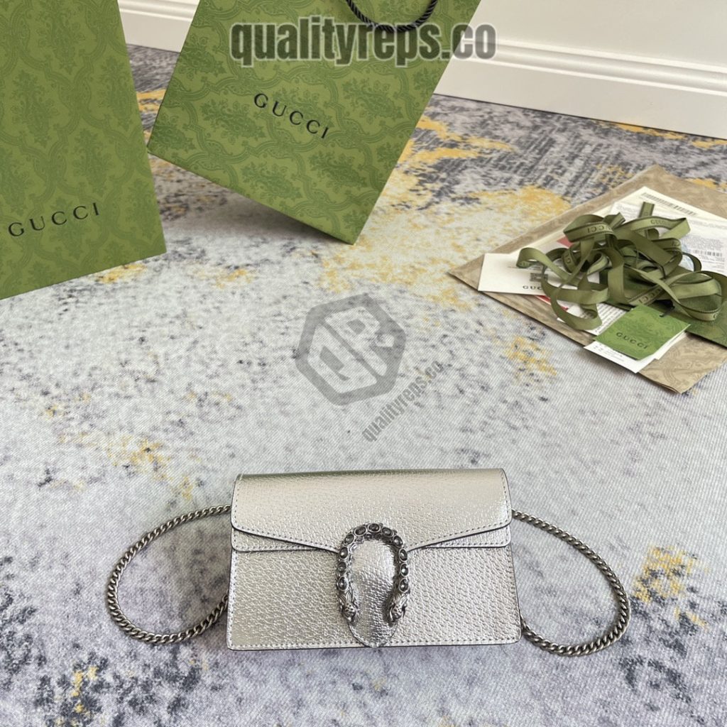 Dionysus Super Mini Bag Silver Lam Leather GB047 Quality Reps