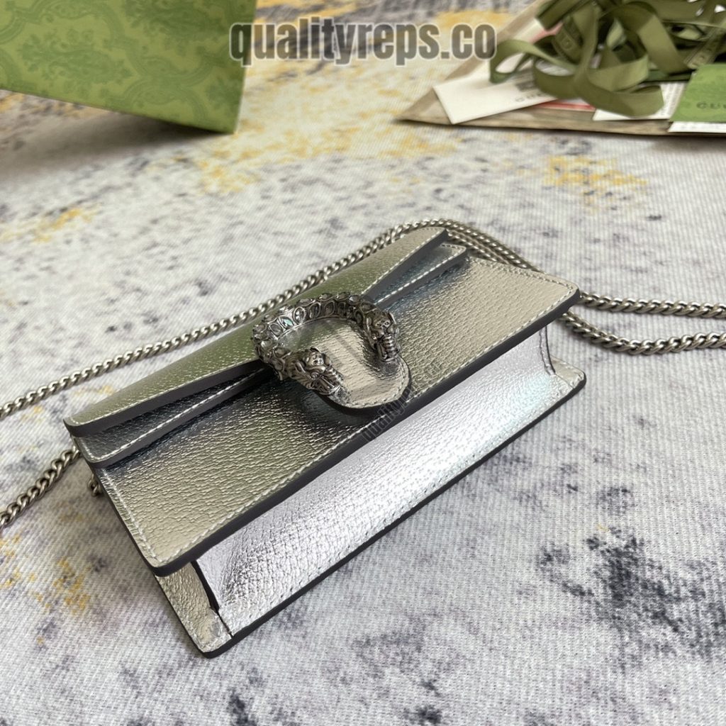 Dionysus Super Mini Bag Silver Lam Leather GB047 Quality Reps