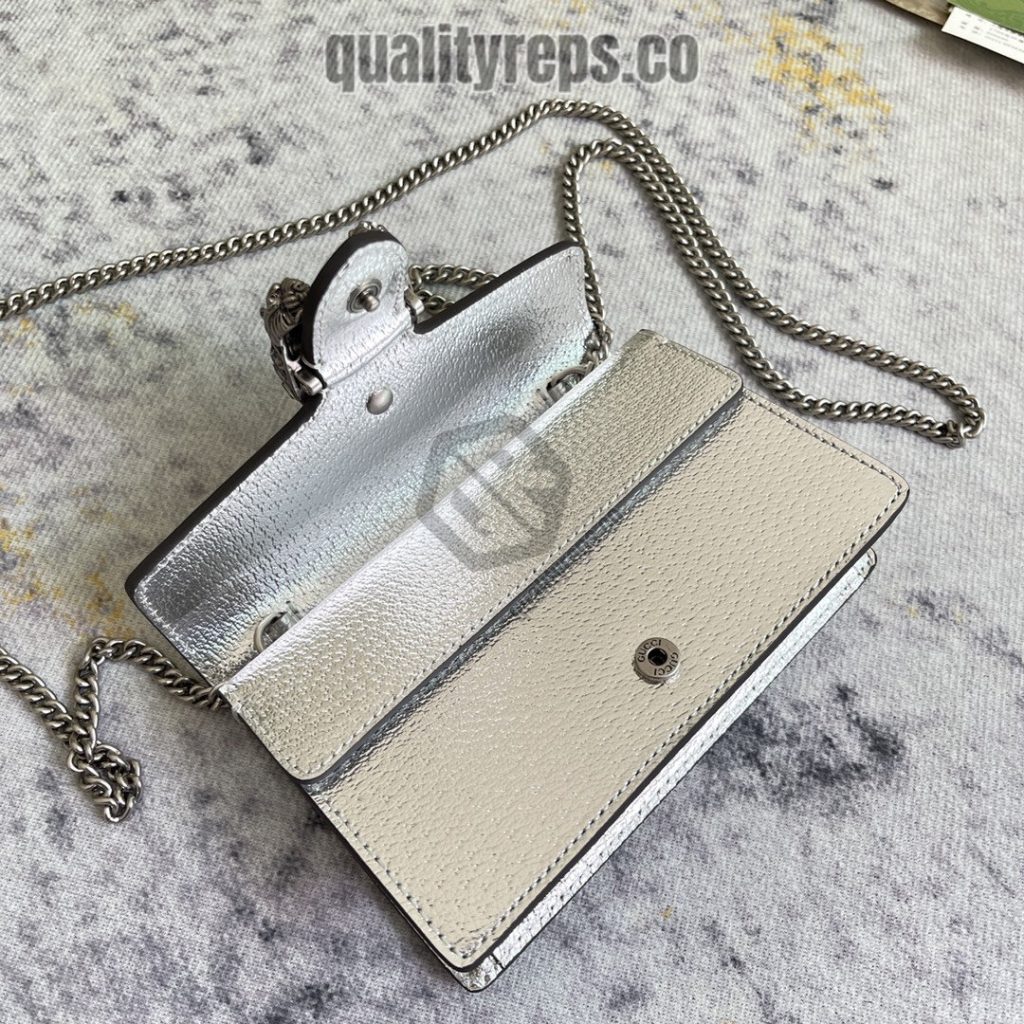 Dionysus Super Mini Bag Silver Lam Leather GB047 Quality Reps