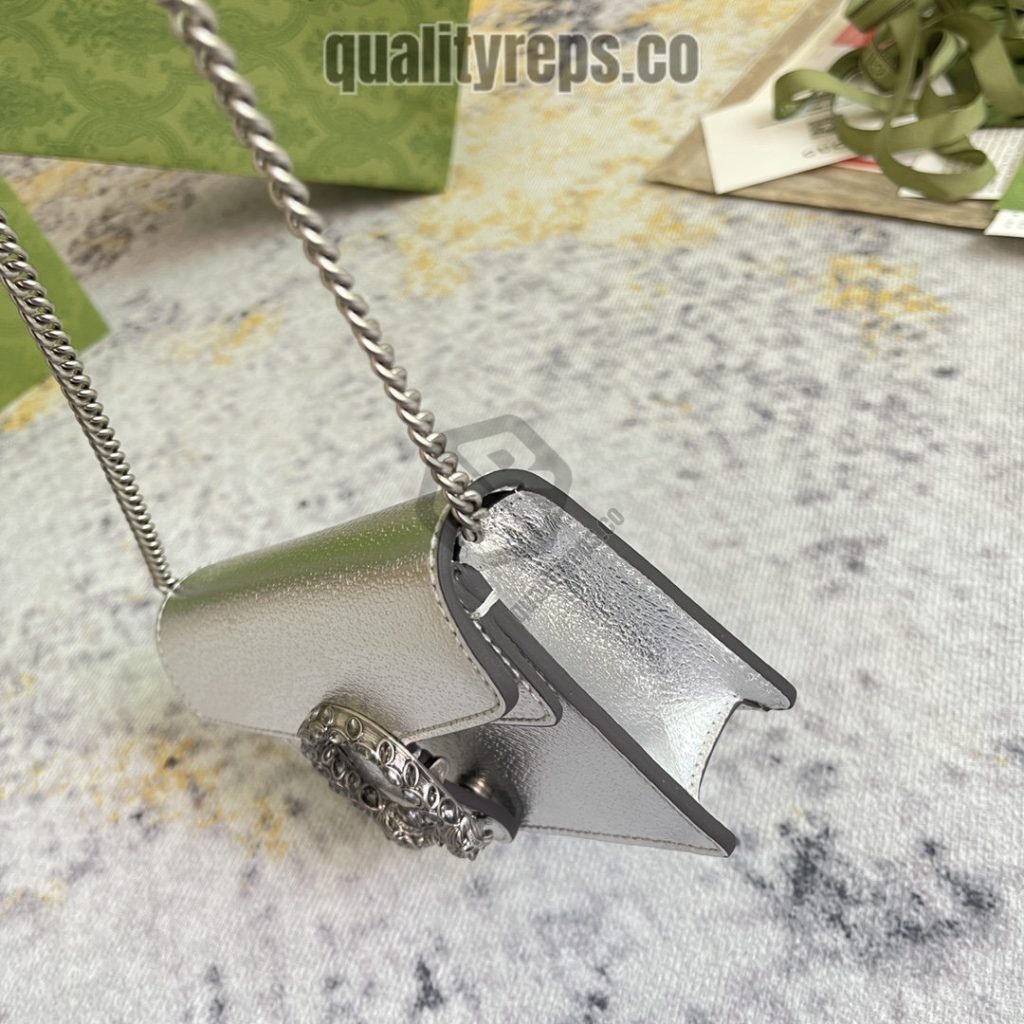 Dionysus Super Mini Bag Silver Lam Leather GB047 Quality Reps