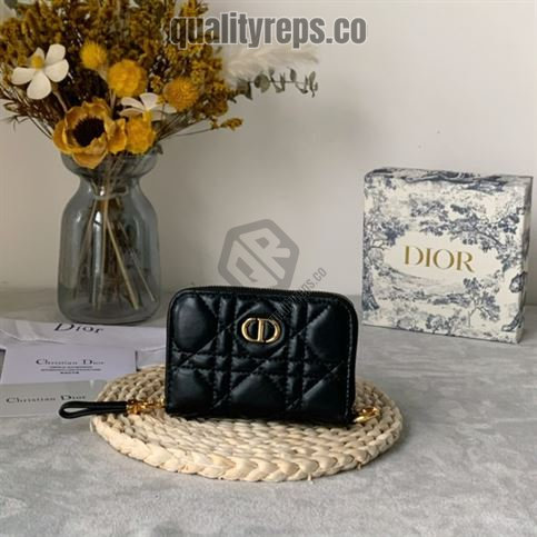 Dior Caro Compact Zipped Wallet Black Calfskin DB045 Quality Reps - Image 2