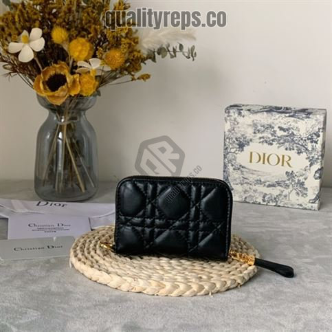 Dior Caro Compact Zipped Wallet Black Calfskin DB045 Quality Reps - Image 3