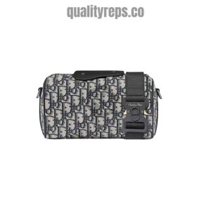 Dior Lingot 22 Beige and Black Oblique Jacquard Bag DB096 Quality Reps