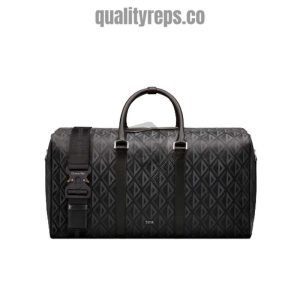 Dior Lingot 50 Duffle Bag Black CD Diamond Canvas DB020 Quality Reps