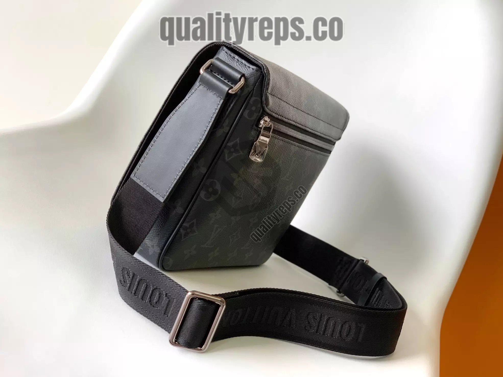 District PM Messenger Bag Monogram Eclipse Coated Canvas Quality Reps - Image 6