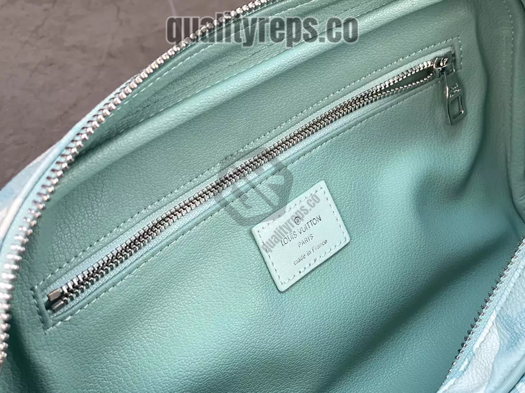 Dopp Kit Monogram Aquagarden Canvas Crystal Blue Leather Quality Reps - Image 9