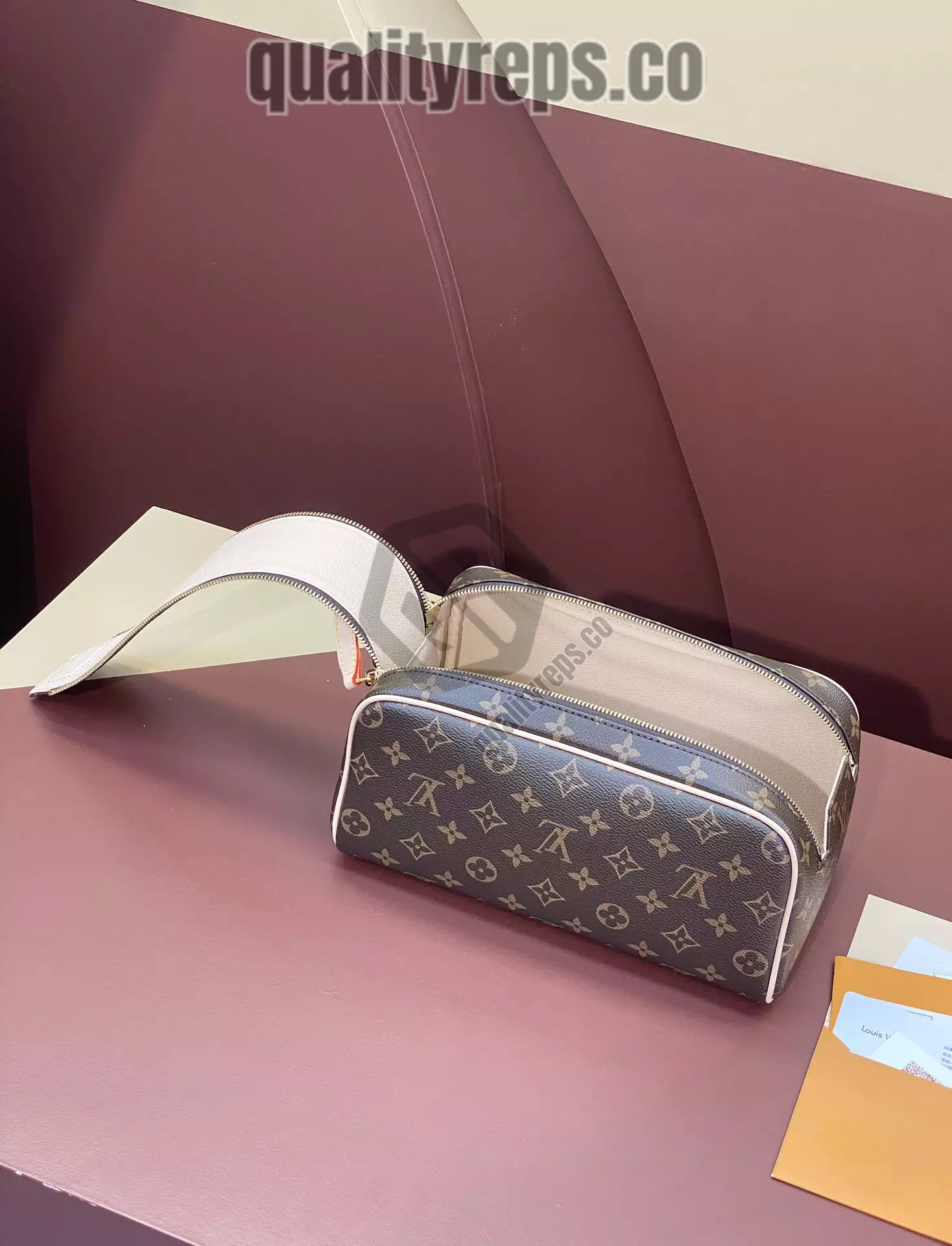 Dopp Kit Toilet Pouch Monogram Canvas Quality Reps - Image 7