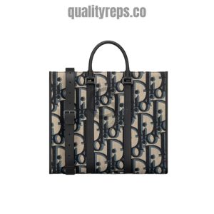 Dior Book Tote Maxi Beige and Black Oblique Jacquard Quality Reps