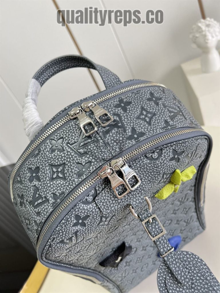 Ellipse Backpack Granite Embossed Cowhide Leather LB006 Quality Reps