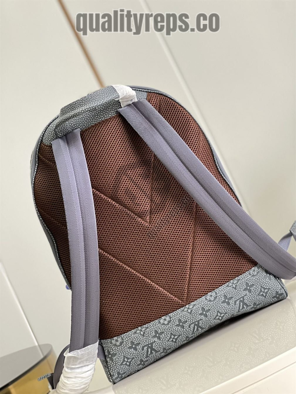 Ellipse Backpack Granite Embossed Cowhide Leather LB006 Quality Reps - Image 9