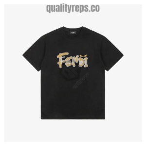 Cartoon Yellow Letter Print T-Shirt (Black/White) Quality Reps