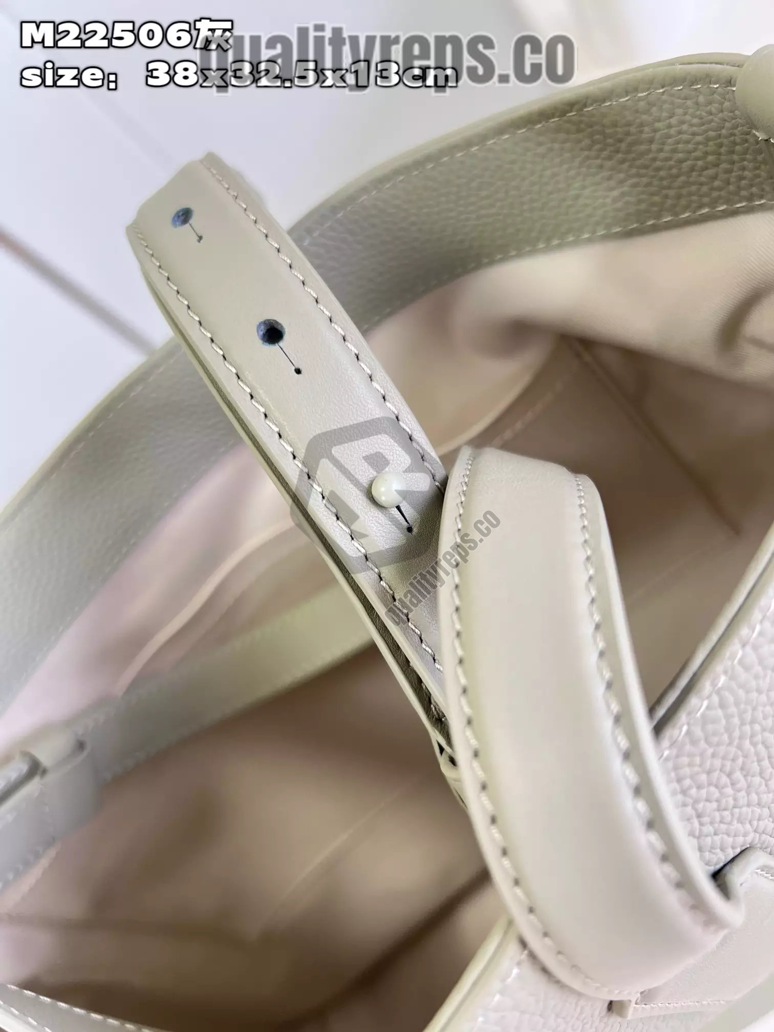 Fastline Tote LV Aerogram Sage Cowhide Leather Quality Reps - Image 8