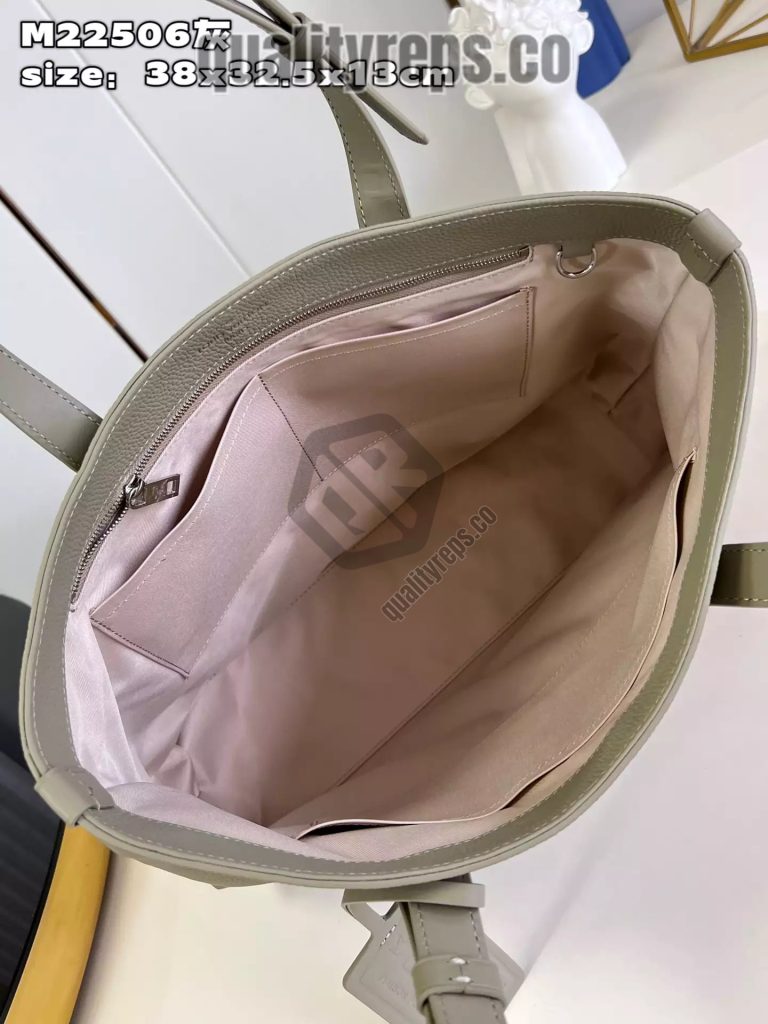 Fastline Tote LV Aerogram Sage Cowhide Leather Quality Reps