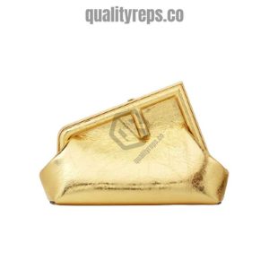 Fendi First Small Gold Laminated Leather Bag FB003 Quality Reps