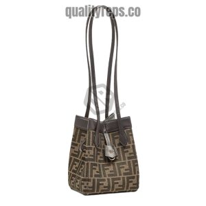 Fendi Origami Mini Brown FF Jacquard Fabric Bag Quality Reps