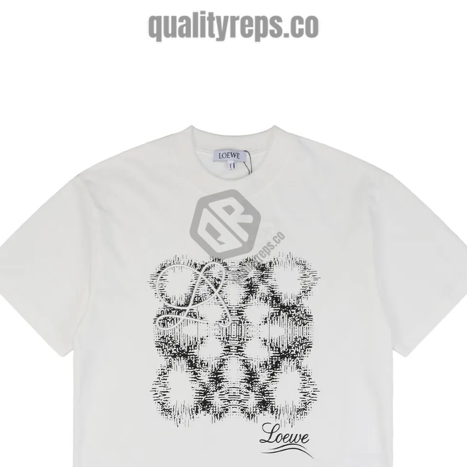 L 3D Sketch Flower Emblem Embroidery T-Shirt (Black/White) Quality Reps - Image 11