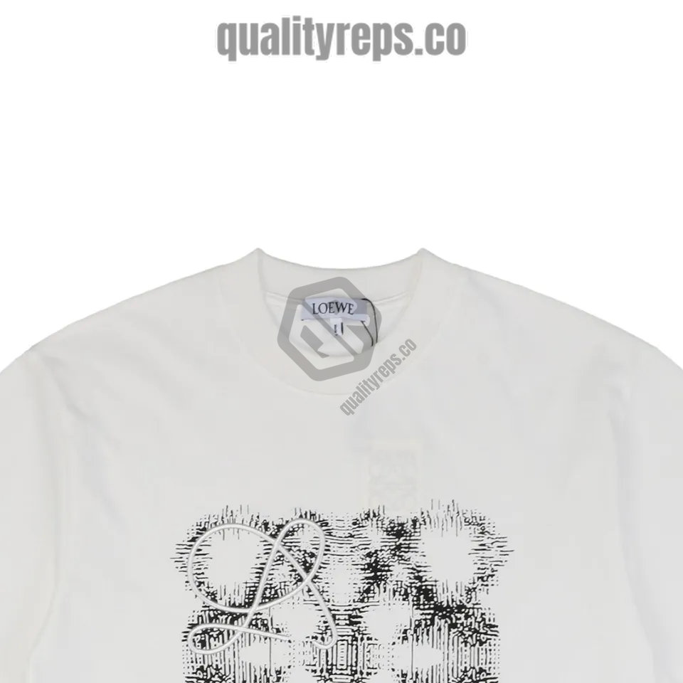 L 3D Sketch Flower Emblem Embroidery T-Shirt (Black/White) Quality Reps - Image 12