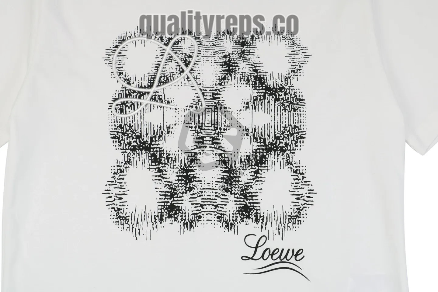 L 3D Sketch Flower Emblem Embroidery T-Shirt (Black/White) Quality Reps - Image 14