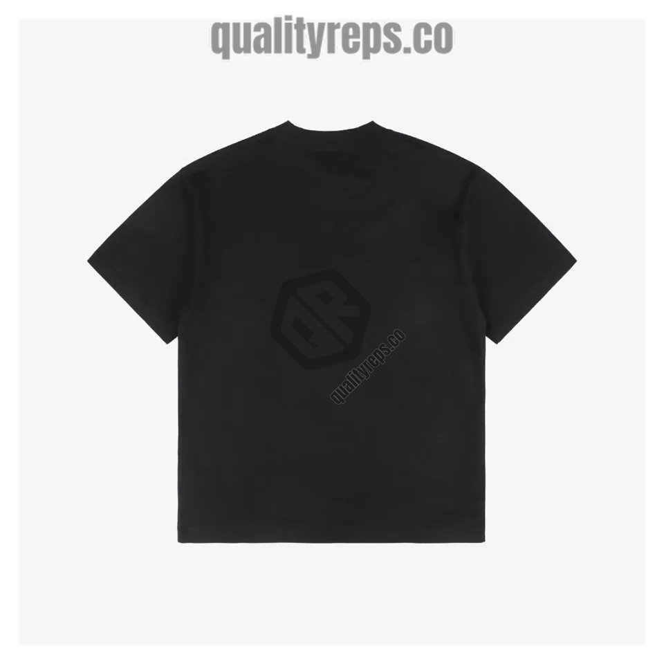 L 3D Sketch Flower Emblem Embroidery T-Shirt (Black/White) Quality Reps - Image 3