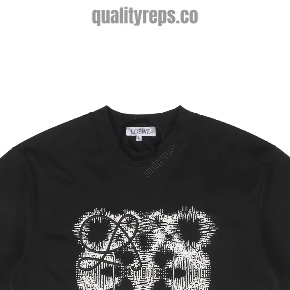 L 3D Sketch Flower Emblem Embroidery T-Shirt (Black/White) Quality Reps - Image 6
