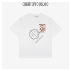 L Dotted Floral Logo Heat-Sealed T-Shirt (White/Black) Quality Reps