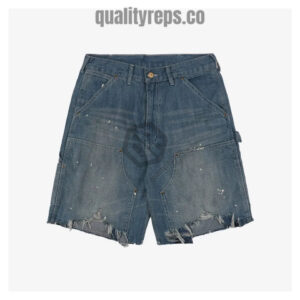 Saint Michael Distressed Paint-Splattered Carpenter Denim Shorts Quality Reps