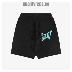 Saint Michael Street Font Print Shorts (Black/Blue) Quality Reps