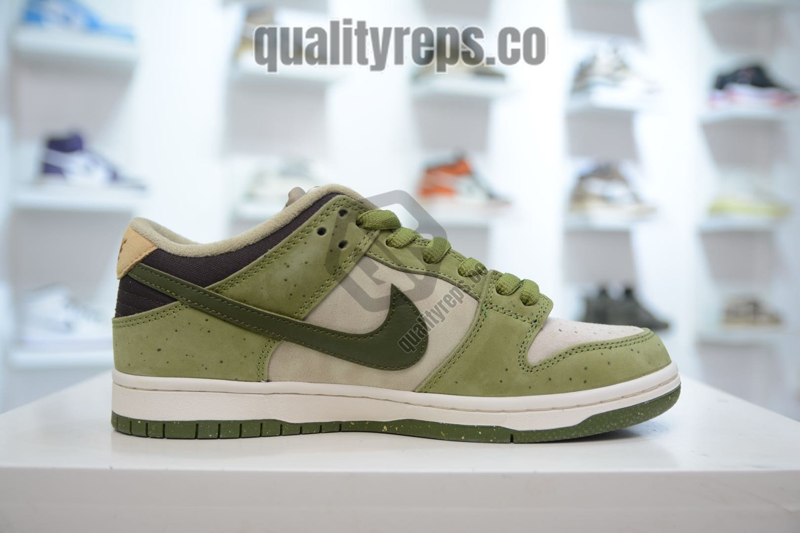 Yuto Horigome x Nike SB Dunk Low 'Asparagus' Quality Reps 4