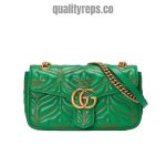 adidas x Gucci GG Marmont Small Shoulder Bag Green and Orange Leather GB094 Quality Reps