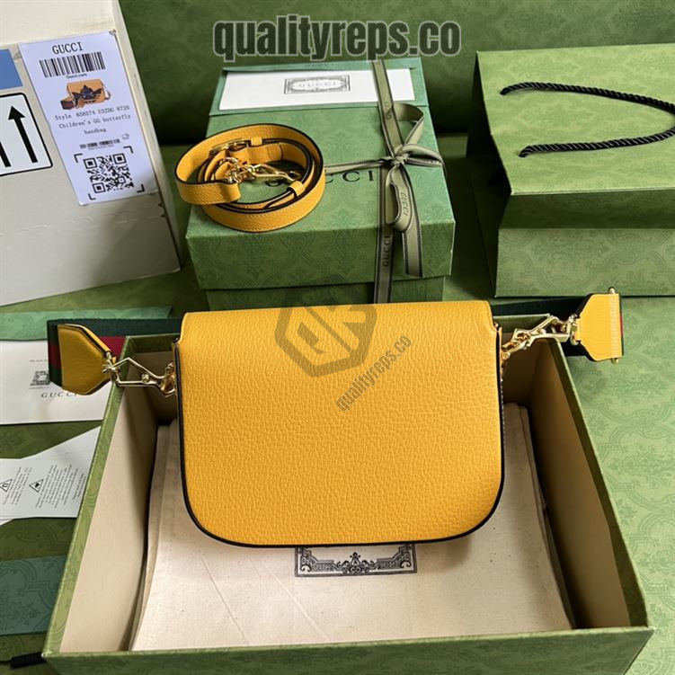 adidas x Gucci Horsebit 1955 Mini Bag Yellow Black Leather GB108 Quality Reps - Image 4