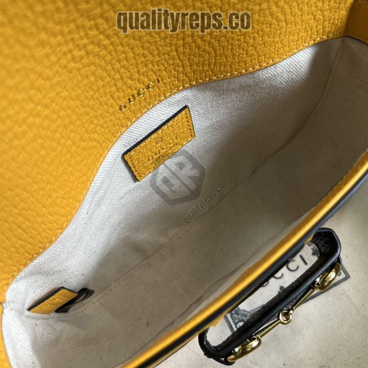 adidas x Gucci Horsebit 1955 Mini Bag Yellow Black Leather GB108 Quality Reps - Image 8