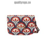 adidas x Gucci Horsebit 1955 Shoulder Bag Trefoil Print Blue and Red Leather GB093 Quality Reps